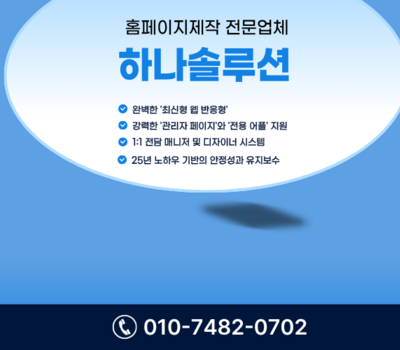 대전 홈페이지제작 업체 어디가 좋을까? 기업이 선택한 하나솔루션